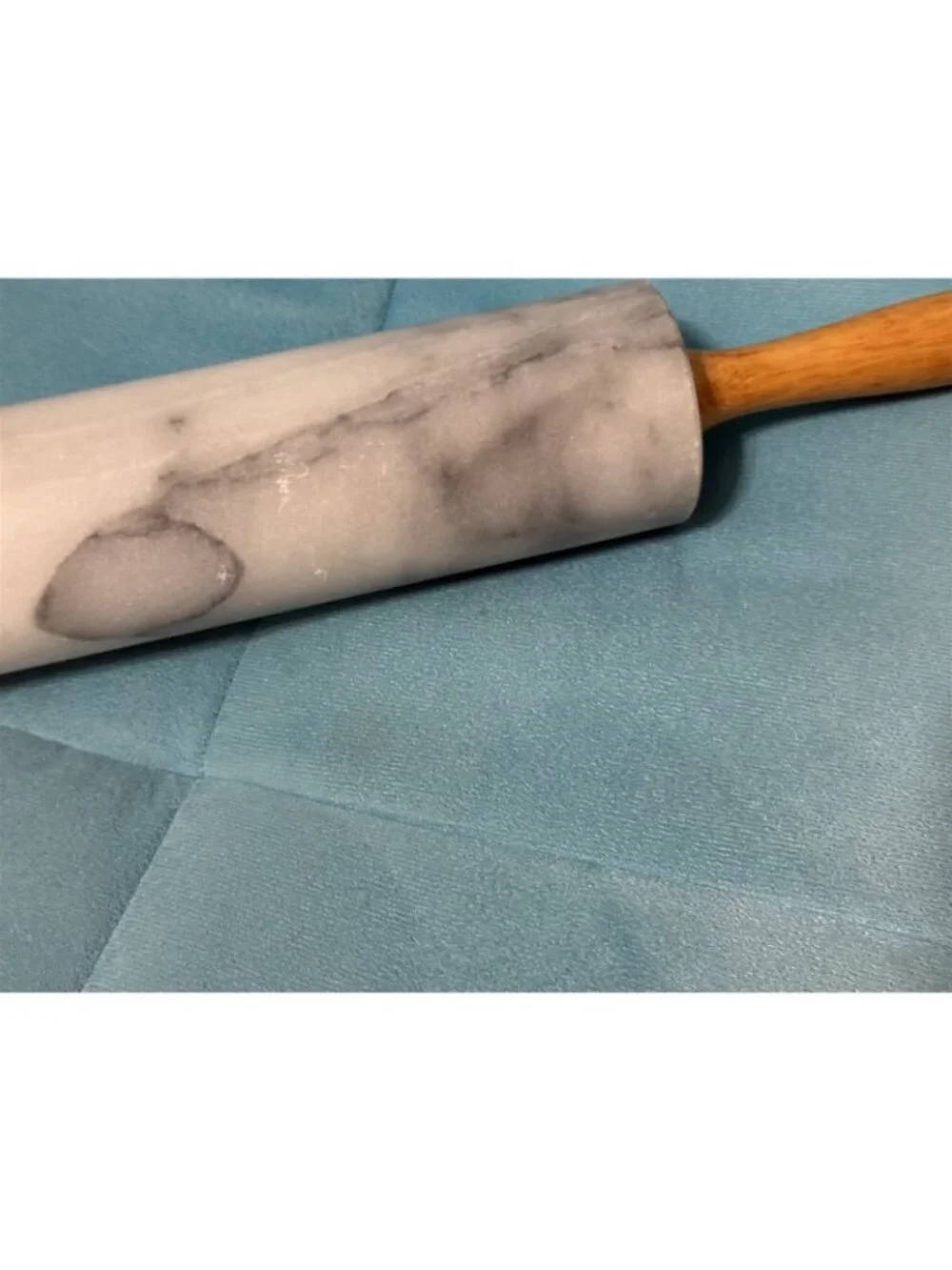 Marble Vintage Farmhouse Wooden Handle Dough Roller Rolling Pin